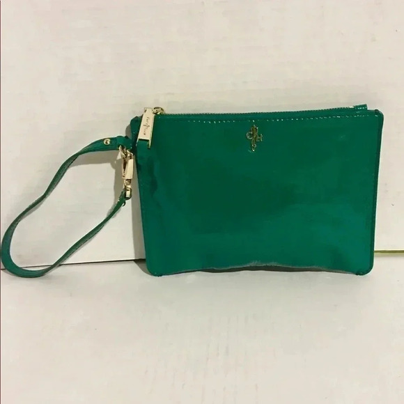 Cole Haan green leather wristlet bag - Picture 1 of 7